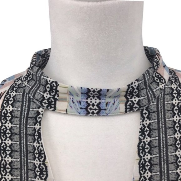 Hale Bob Graphic Print Sleeveless Choker Neck Dress - Picture 3 of 11